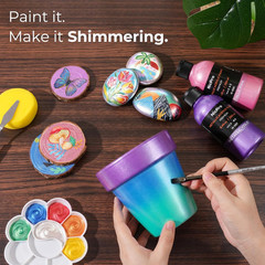 Metallic Acrylic Paint Set , 14 Colors Large Acrylic Paint Bulk, Non