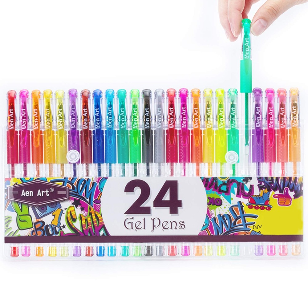 Glitter Pens Colored Fine Tip Markers with 40% More Ink for Adult Coloring Bo…