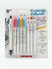 Zebra Creativity Collection 8 Pc Mildliner Sarasa ClickArt Pen Set | NEW