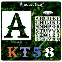36PCS Alphabet Stencils for Painting, 6×6 Inch Reusable Letter Stencils Numbe…