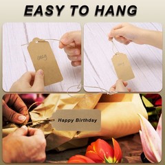 100Pcs Kraft Paper Gift Tags with String,2.8×2.2″ T-shirts Paper Labels White