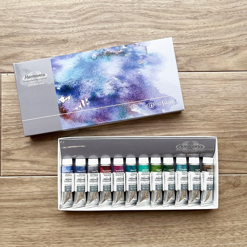 Kusakabe Harmonia Transparent Watercolor 10ml × 12color Set granulating art