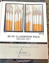 Watercolor Paint Brush Set of 8 – 4 Round -4 Flat NEW-$.87 each! The Fine Touch