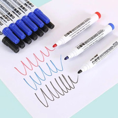 4/8Pcs Black Erasable Whiteboard Pen, Red Blue Easy to Wipe Large Head Pen, Larg
