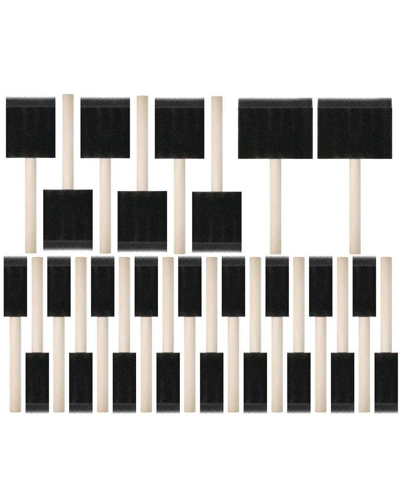 Bates- Foam Paint Brushes, 1″, 2″ & 3″, 26 Pack, & 26 Black