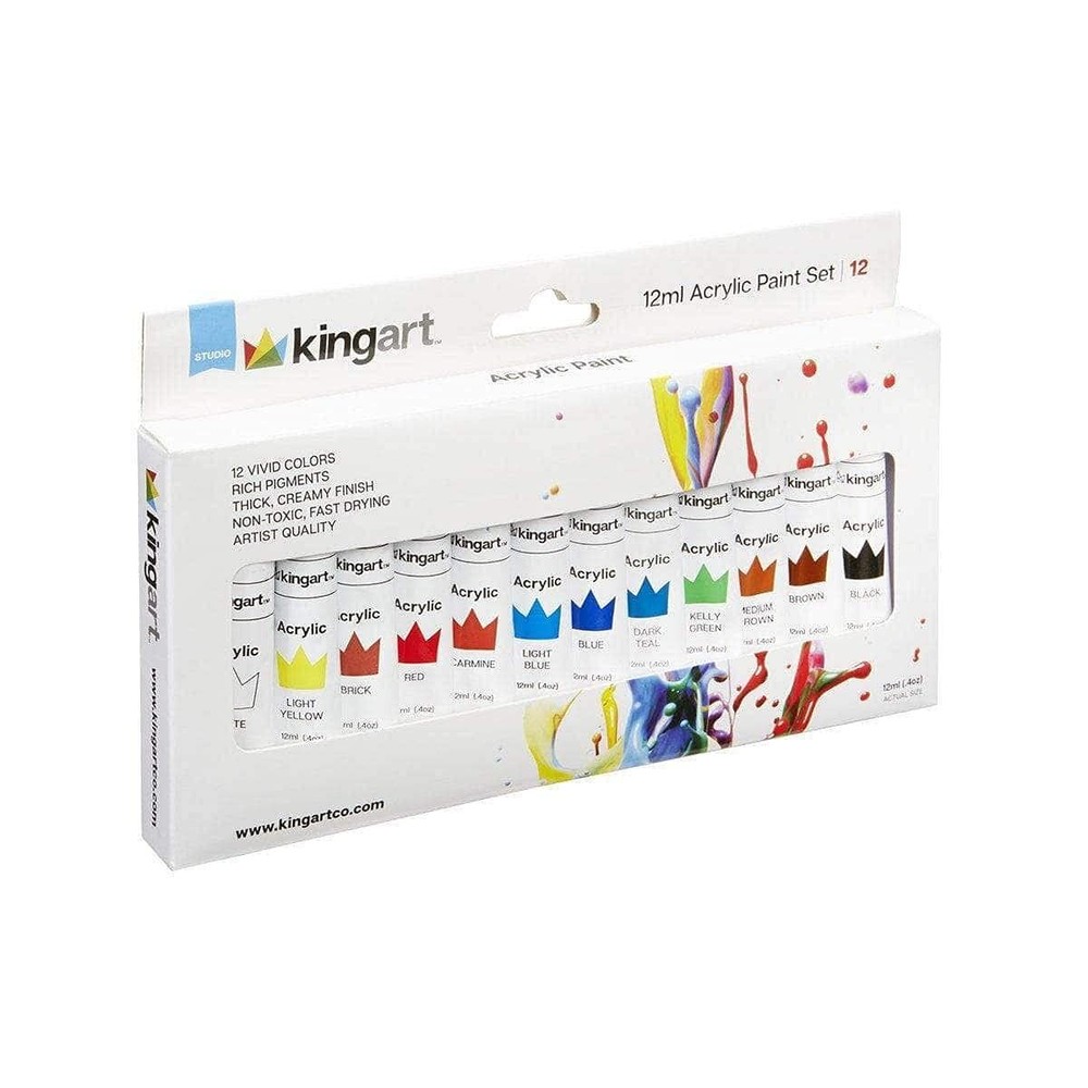 Studio Acrylic Paint Set 12 ml 12 Colors Perfect for Art and Craft Projects