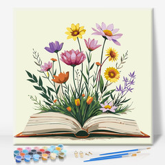 Camocin Framed Paint by Numbers Kit for Adults Beginner – Book and Wildflowers P