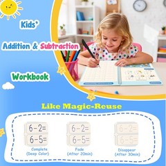 Magic Grooved Handwriting Practice Book Set Reusable 3-8 Years 6 Books Kids