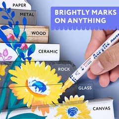 24 Colors Dual Tip Acrylic Paint Markers – Fine & Dot Tips, Waterproof, Permanen