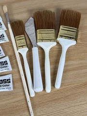 Bob Ross Oil Paint & Brush Lot 6 Colors Liquid White Knives Brushes Artist Set