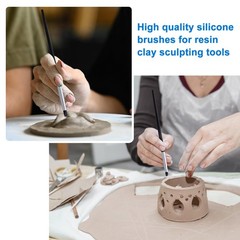 10pcs Silicone Paint Brushes, Flexible Clay Carving Tools, Professional Sculp…