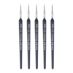 5 pcs Detail Paint Brushes 3mm Nylon Miniature Painting Brush(00000#) Black