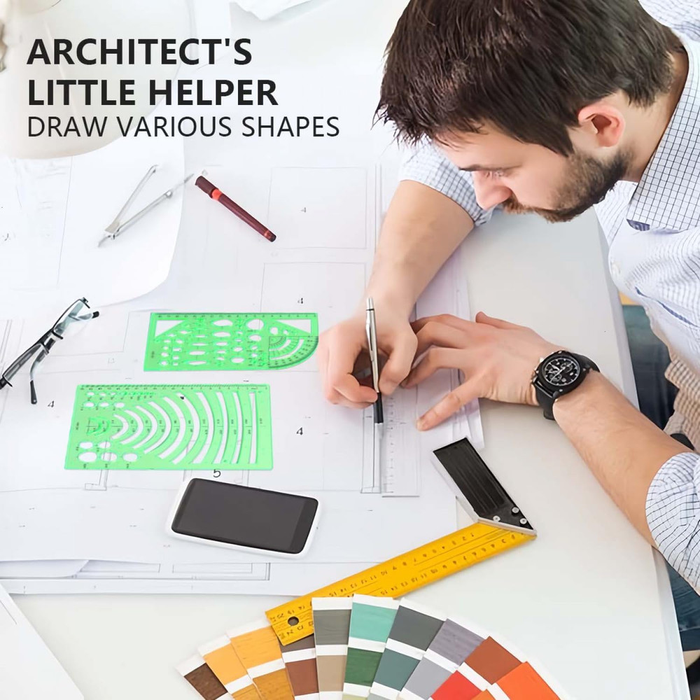 7 Pack Drawings Templates Stencil, Circle Template for Geometric Drawing Sten…