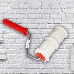 8 Inch Brick Embossing Roller for Wall Decoration, Imitation White 1 Pc