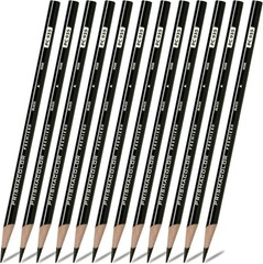 Premier Colored Pencils, Black Lead/Black Barrels, 12/Pk 3363