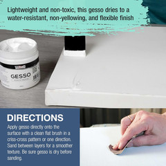 White Gesso Primer 500ml 16.9oz Canvas Prep for Acrylic Oil Paint High Coverage