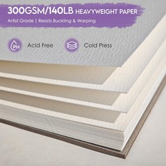 KOVIEDE 100% Cotton Watercolor Paper Pad 3 Pack (90 Sheets) Cold Press 140lb/…