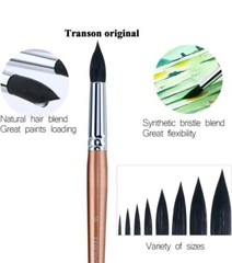 Transon Round Watercolor Detail Paint Brushes Goat Hair 8pcs for Watercolors…