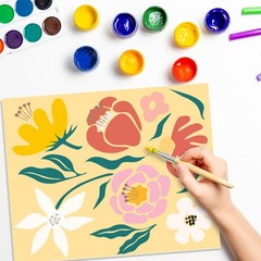 12Pcs Floral Pre Drawn Canvas for Painting Boho Flowers Pre Printed Stretched…