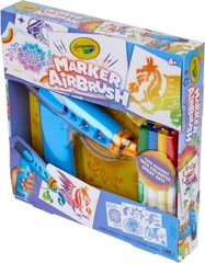 Crayola Marker Airbrush Spray Art Kit, Battery-Powered Sprayer Large, Multi