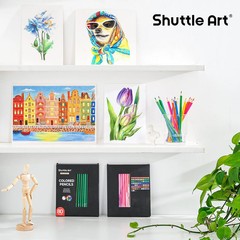 Shuttle Art 80 Colored Pencils, Colored Pencils for Adult Coloring, Soft Core Co