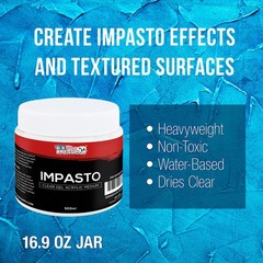 U.S. Art Supply Impacto Clear Gel Acrylic Medium, 500ml Tub