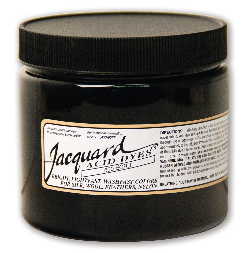 Jacquard Acid Dye for Wool, Silk & Protein Fibers, 8oz Jar, Ecru 600