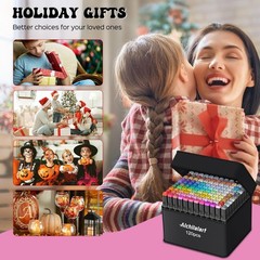 120 Colors Alcohol Markers Set, Dual Tip Art Markers with Case, Premium Artis…