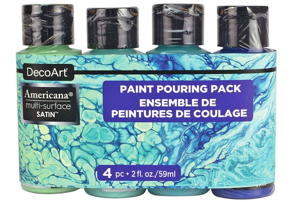 New Americana Multi-Surface Paint Pouring Pack 4pc Coastal Free US Shipping
