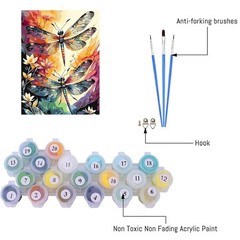 Paint by Numbers Kit for Adults Beginner,Dragonfly Adult Paint by Number Kits on