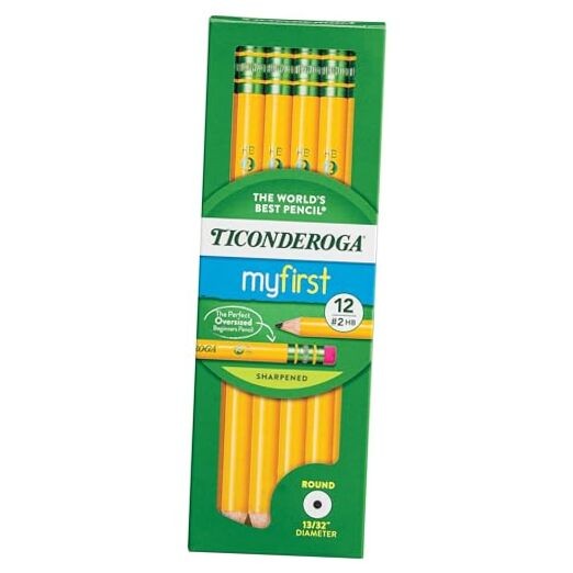 My First Wood-Cased Pencils, Pre-Sharpened, 2 HB, Writing Instrument 12 Pack