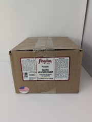Full Case (12) 4 Oz Bottles Of Angelus Acrylic Leather Paint Purple