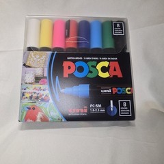Uni POSCA PC-5M Water-Based Paint Markers (8 Pack) 1.8-2.5mm – Brand New!