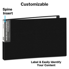 Dunwell 11×17 Portfolio Binder (Black, Horizontal), Presentation Book with 24…