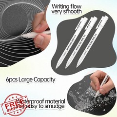 GETFOO 0.6mm opaque white gel pens 6pk