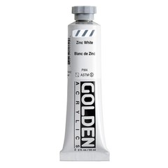 Heavy Body Acrylics Zinc White 2 Fl Oz Tube Paint Semi-Transparent Art Supply