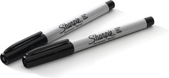 SHARPIE 37161PP Permanent Markers, Ultra Fine 2 Count (Pack of 1), Black
