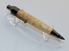 Chrome finish 5.6mm Sketch Pencil. Hand made with Stabilized Box Elder Burl.#149