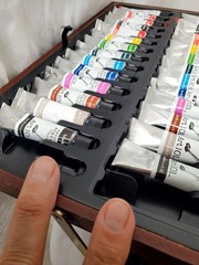 Art 101 Deluxe Art Oil Painting + Drawing Set 140+ Pieces Cherry Wood Case Box
