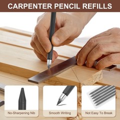 30Pcs 2.8mm Carpenter Pencil Refill, Solid Dry Pencil Refill, Black