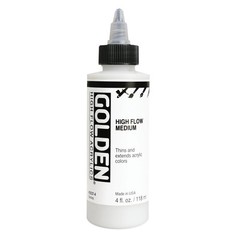 Golden High Flow Acrylic Medium 4 oz Clear for Viscosity and Flow Control