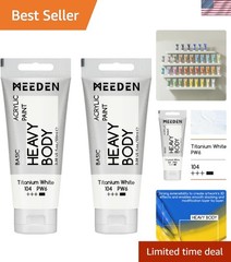 Titanium White Acrylic Paint: Pack of 2 Heavy Body Acrylic Paints 100ml/3.38o…