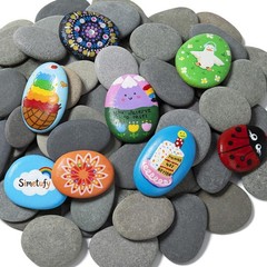 Rocks for Painting 85 Pcs Natural Stones 2-3″ Flat & Smooth – DIY Craft