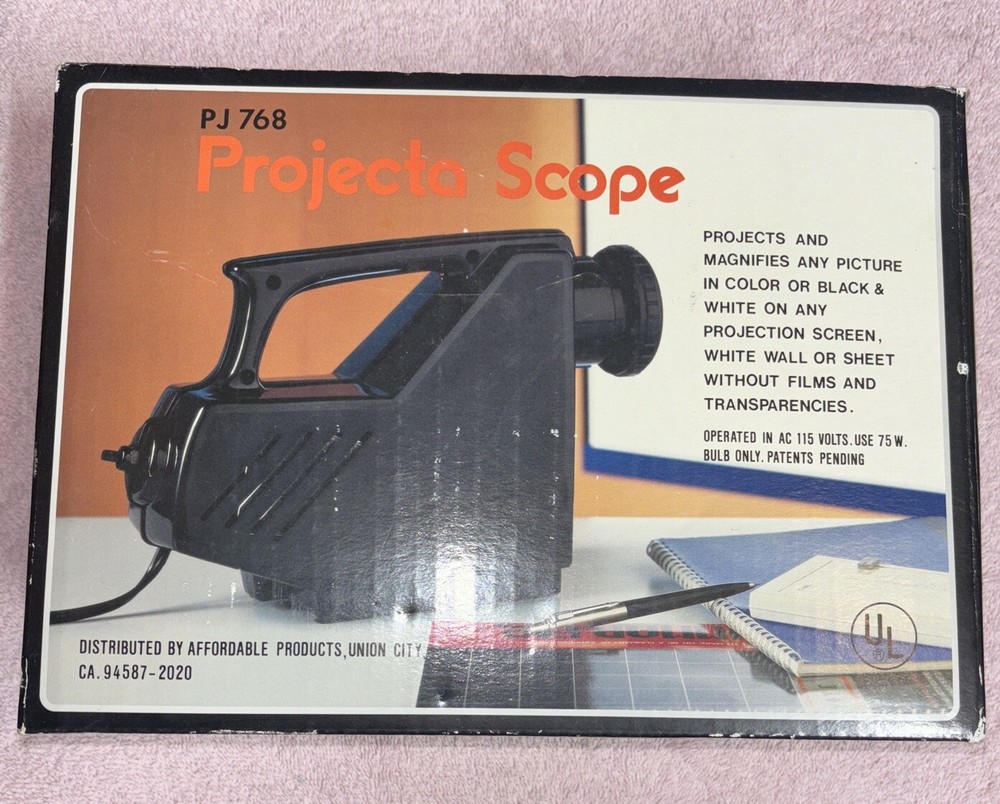 Vintage Projecta Scope Model PJ768 Projector In Original Box New (G4)