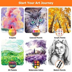 Art Supplies,192-Pack Deluxe Art Set Drawing Painting Supplies Kit
