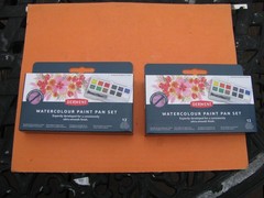 Brand New – Derwent Watercolour Paint Pan Set (2306323) 12 CT- Set of 2-Sealed