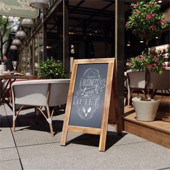 Pemberly Row 40×20 Freestanding Rustic Brown Wood A-Frame Chalkboard