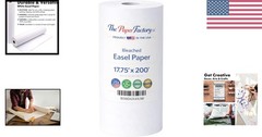 Durable 17.75″ x 200′ Acid-Free Art Easel Paper Roll for Kids’ Crafts