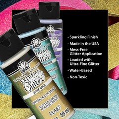 Extreme Glitter Acrylic Craft Paint Set Formulated to be Non-Toxic and Design…