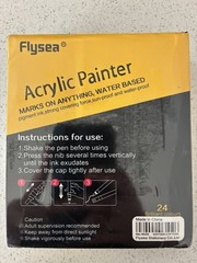 Flysea Acrylic Painter 2-3mm Water Based 24 Brilliant Colors No. 1026